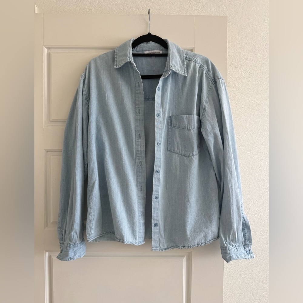 WeWoreWhat Light Denim Button Down Shirt Women’s Size XS/S